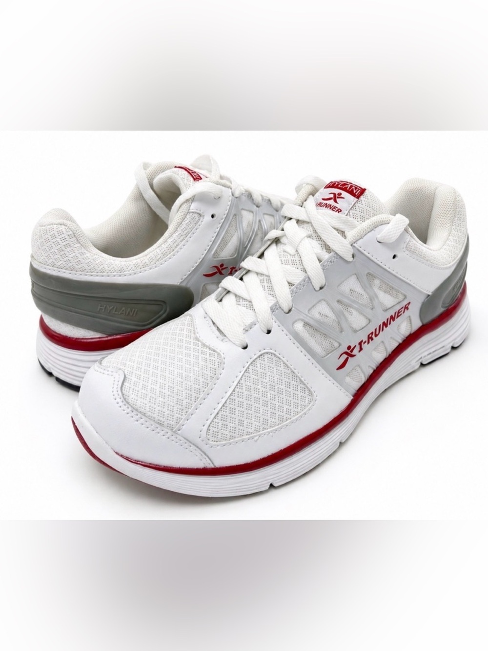 I-Runner Hylani Men’s Wide Comfort Walking Shoes White Red Size 10W